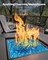 10 LBS Fire Glass 3/4-Inch Fireplace Glass Rocks for Fire Pit Caribbean Blue
